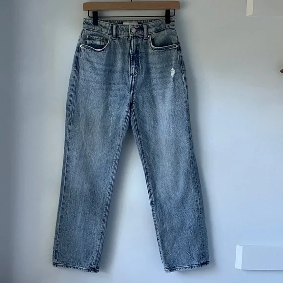 LOFT Straight Jeans, Medium Wash, Size 25/0, Lightly Distressed - Picture 5 of 9